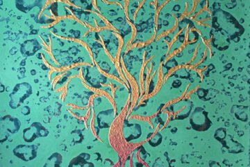 Tree of Life, original contemporary art, framed modern art painting. UK art for sale by a UK artist.