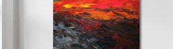 Force of Etna, abstract acrylic painting. Original wall art on canvas, UK abstract art for sale.